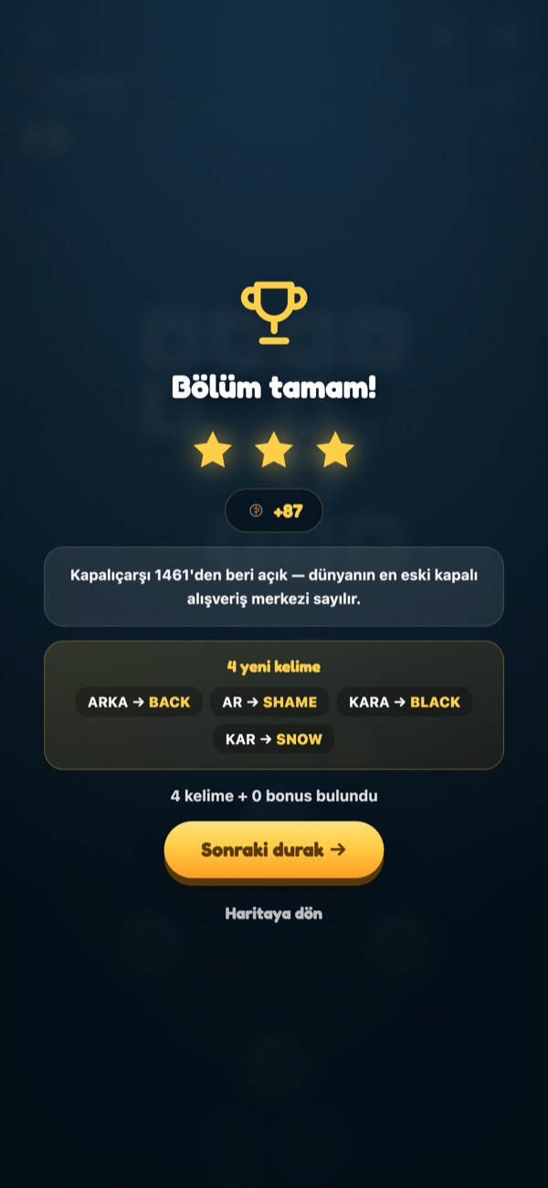 Vagabword bölüm sonu: kazanılan yeni kelimeler